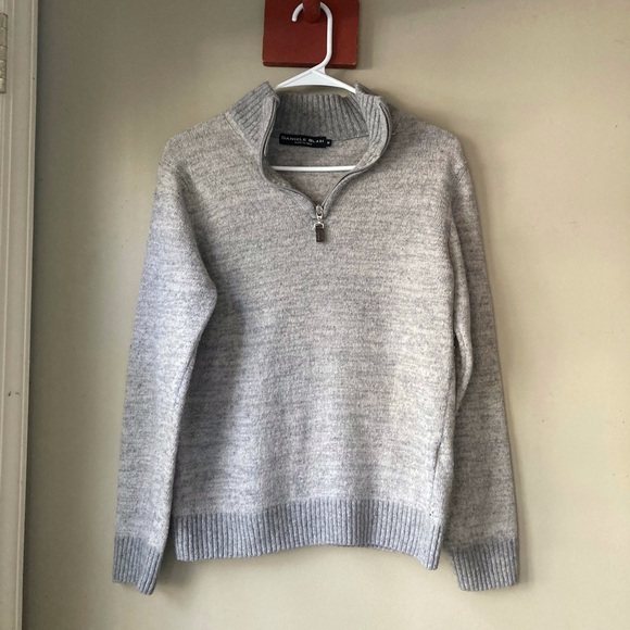 Daniele Blasi Grey Wool Blend Quarter Zip Sweater M - Picture 3 of 7